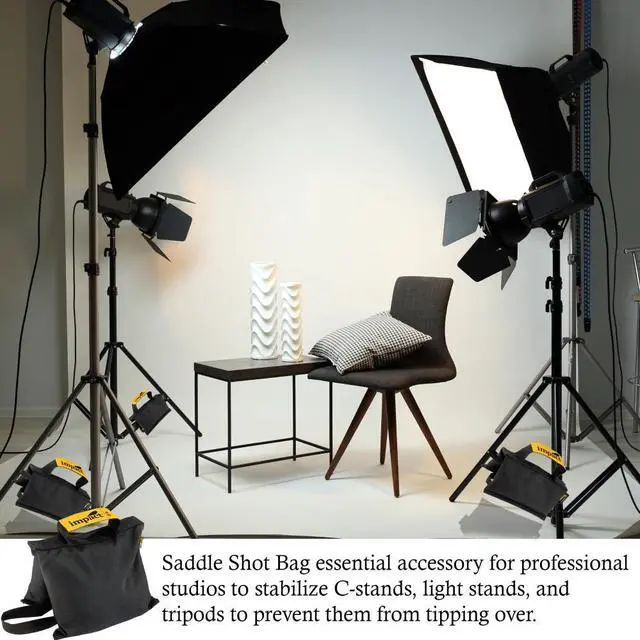 Alt view image 6 of 7 - Impact Saddle Bag (35 lb) Weight Bags for Light Stand Photography Video Equipment, Heavy Duty Saddlebag for Backdrop Stand, Photo Tripod, Canopy, Pop up Tent, Umbrella Base, Fishing Chair