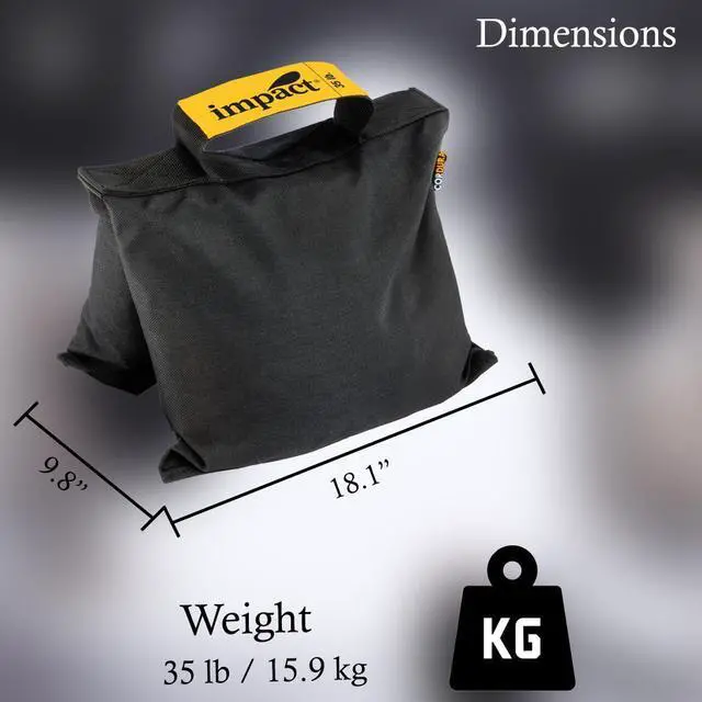 Alt view image 7 of 7 - Impact Saddle Bag (35 lb) Weight Bags for Light Stand Photography Video Equipment, Heavy Duty Saddlebag for Backdrop Stand, Photo Tripod, Canopy, Pop up Tent, Umbrella Base, Fishing Chair