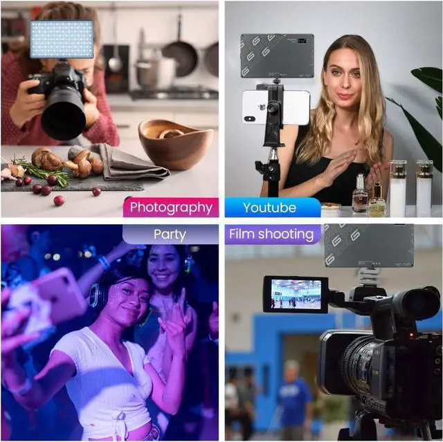 Alt view image 3 of 6 - Genaray Pocket RGB Video Light Panel 10000mAh Li-ion Rechargeable Battery LED Portable Camera Video Light RGB Color Panel Lights with Cold Shoe Mount for DSLR Cameras Photography Lighting