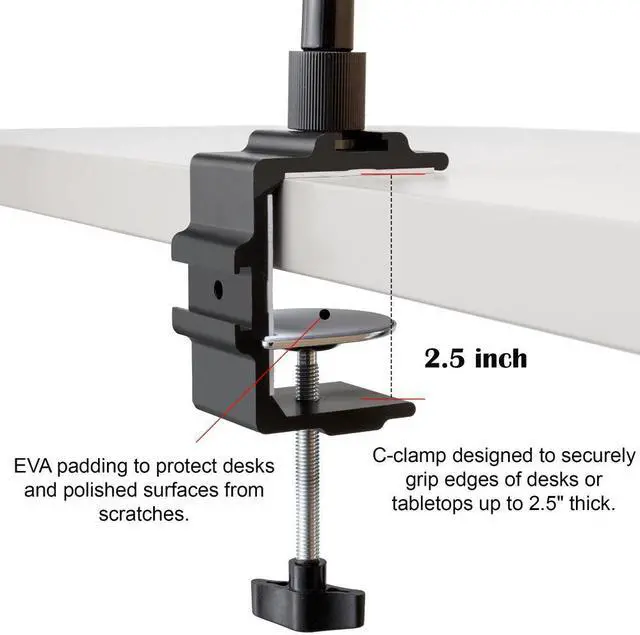 Alt view image 4 of 7 - Auray Microphone Arm Stand Long 12'' Sturdy Gooseneck Mic Stand Adjustable Microphone Arm Stand with Clamp - Mic Holder Flexible Mike Stand Podium Compact Mic Arm for Desk Traveling