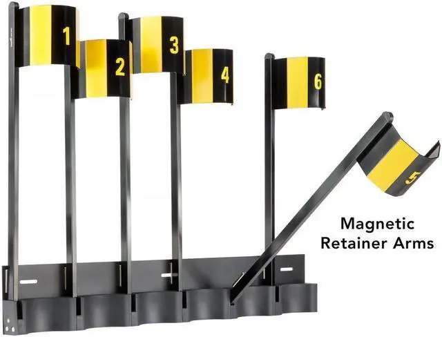 Alt view image 2 of 7 - Impact Seamless Paper Wall Rack, Magnetic Background Paper Roll Organizer for Up to 6 Rolls, Holds 9' Rolls with 4" Diameter, Aluminum Construction, Includes Mounting Hardware-Ideal for Studio, Office