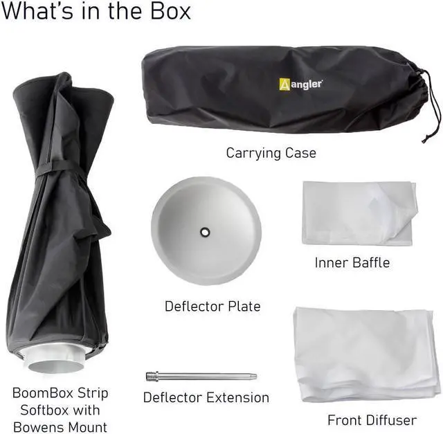 Alt view image 6 of 7 - Angler BoomBox Strip Softbox (12 x 36") with Bowens Mount, Softbox for Photo Strobe Studio Flash Softbox Bowens Mount, Versatile Lighting Solution for Monolights, Strobes, LEDs