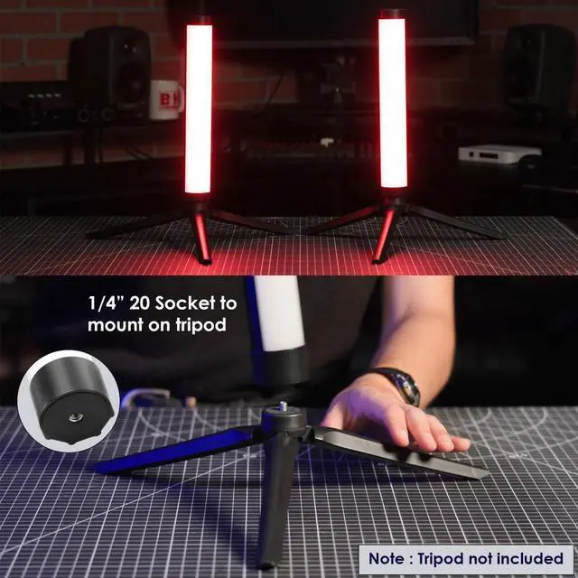 Alt view image 5 of 7 - Genaray RGB 1' Tube Light LED Full Color Portable Video Light w/ App Control, 2800 to 8000K CCT HSI Modes, 10 Lighting & 7 Pixel Effects, CRI 96, TLCI 99, Li-Ion Battery, Passive Cooling, 103 Lux