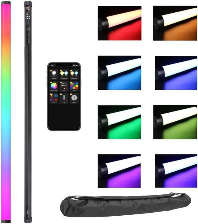Main image of Genaray RGB 4' Tube Light LED Full Color Portable Video Light w/ App Control, 2800 to 8000K CTC HSI Modes, 10 Lighting & 7 Pixel Effects, CRI 96, TLCI 99, Li-Ion Battery, Passive Cooling, 635 Lux