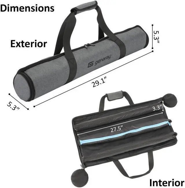 Alt view image 3 of 7 - Genaray RGB Pixel LED Tube Carry Bag Stores 2 of 2' Lights, Water Resistant Cordura Fabric, Protective & Durable with Separate Padded Pocket for Each Light , Padded Handle Wrap & Power Adapters
