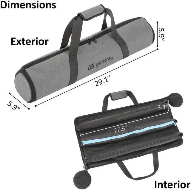 Alt view image 3 of 7 - Genaray RGB Pixel LED Tube Carry Bag Stores 4 of 2' Lights, Water Resistant Cordura Fabric, Protective & Durable with Separate Padded Pocket for Each Light , Padded Handle Wrap & Power Adapters