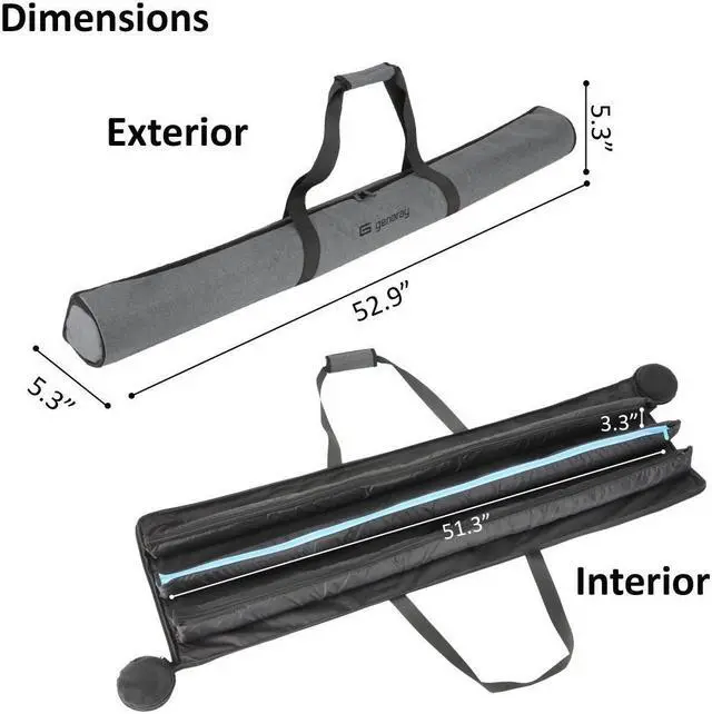 Alt view image 3 of 7 - Genaray RGB Pixel LED Tube Carry Bag Stores 2 of 4' Lights, Water Resistant Cordura Fabric, Protective & Durable with Separate Padded Pocket for Each Light , Padded Handle Wrap & Power Adapters