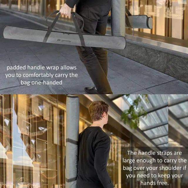 Alt view image 7 of 7 - Genaray RGB Pixel LED Tube Carry Bag Stores 2 of 4' Lights, Water Resistant Cordura Fabric, Protective & Durable with Separate Padded Pocket for Each Light , Padded Handle Wrap & Power Adapters