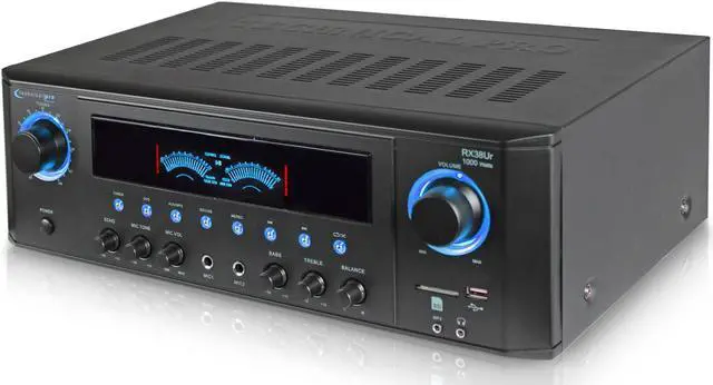 Alt view image 2 of 12 - New Technical Pro 1000W Professional Audio Receiver with USB/SD Card Input, MP3 (AUX), 2 Mic Inputs, IPod/ IPhone Compatible, Recorder, & Wireless Remote