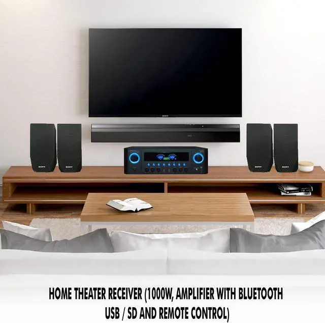 Alt view image 5 of 11 - Technical Pro 1000 Watts Professional Bluetooth Receiver with USB & SD Card Inputs, 2 Mic Inputs, Recorder, SD/USB Inputs, Wireless Remote