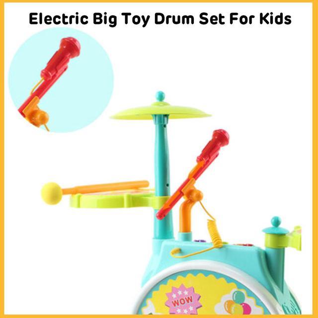 Conjunto de bateria elétrica grande de brinquedo Dimple paraConjunto de bateria elétrica grande de brinquedo Dimple para  