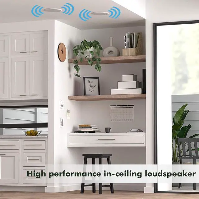 Alt view image 6 of 7 - Home Theater System Kit - 2000 Watts Bluetooth Amplifier with 6.5" 6 QTY 200 Watts in-Wall in-Ceiling Speakers & 2 QTY 16 Gauge 100 ft. Speaker Zip Wire by Technical Pro