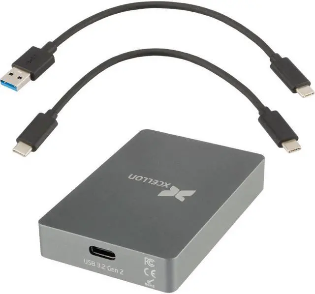 Main image of Xcellon CFexpress Type B Card Reader USB 3.2 Gen 2 10Gbps CFexpress Card Reader, Memory Card Reader w USB C to USB C/USB A Cable, Plug-and-Play, Aluminum Enclosure, Push Lock n Security LED Indicator