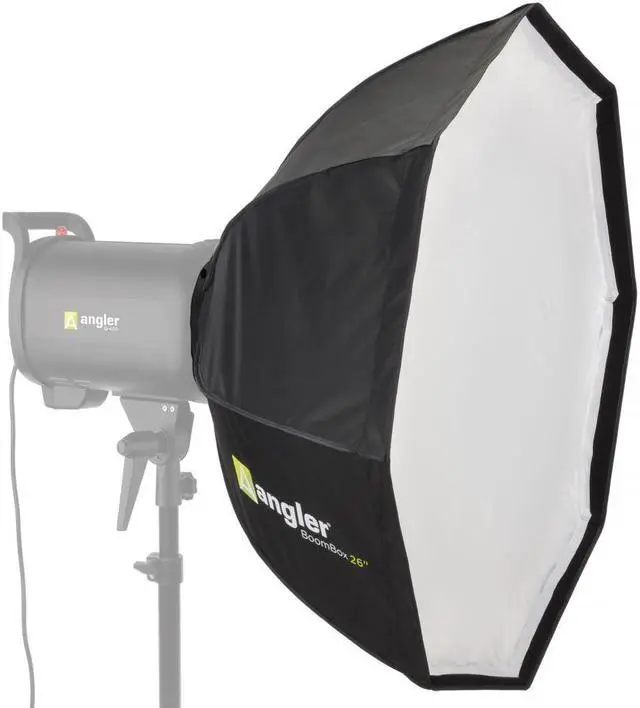 Main image of Angler BoomBox Octagonal Softbox (26") with Bowens Mount  Premium Silver Interior, Removable Diffuser, Lightweight, Collapsible  Perfect for Monolights, Strobes, and LED Lights