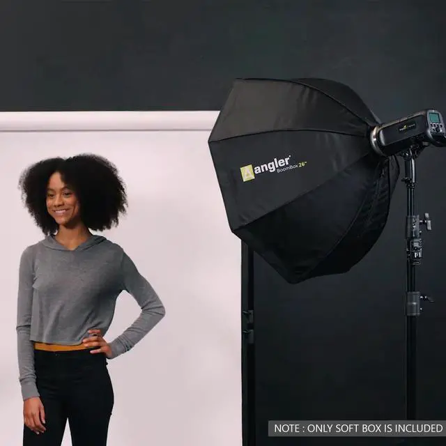 Alt view image 3 of 7 - Angler BoomBox Octagonal Softbox (26") with Bowens Mount  Premium Silver Interior, Removable Diffuser, Lightweight, Collapsible  Perfect for Monolights, Strobes, and LED Lights