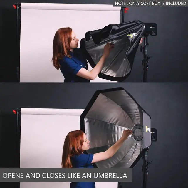 Alt view image 4 of 7 - Angler BoomBox Octagonal Softbox (26") with Bowens Mount  Premium Silver Interior, Removable Diffuser, Lightweight, Collapsible  Perfect for Monolights, Strobes, and LED Lights