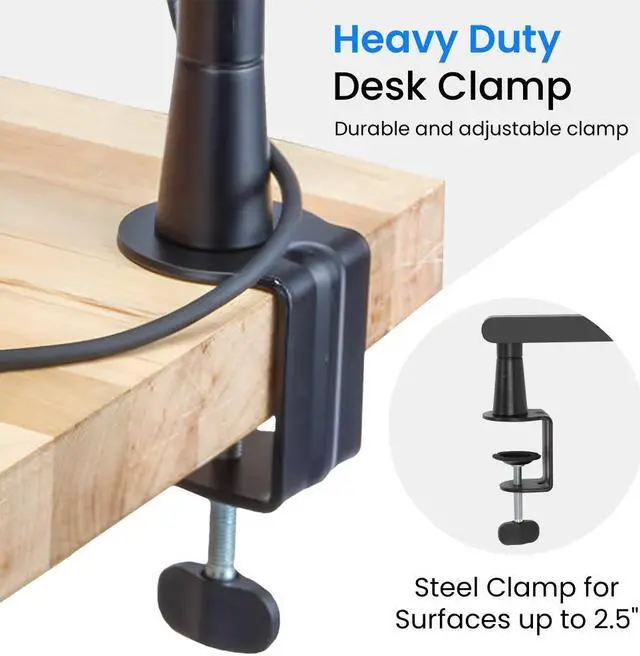 Alt view image 4 of 7 - Auray Low-Profile Broadcast Arm w 6" Riser, Supports Mics, Cameras up to 4.4 lbs, Adjustable 19-29.7" Reach, 360° Rotation, Broadcasting Boom Arm w Desk Clamp, Perfect for Podcasting, Streaming,Gaming