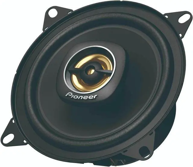 Alt view image 3 of 7 - Pair of PIONEER TS-A1081F, 2-Way Coaxial Car Audio Speakers, Full Range, Clear Sound Quality, Easy Installation and Enhanced Bass Response, Black and Gold Colored 4 Round Speakers