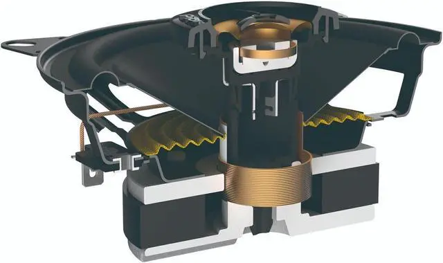 Alt view image 5 of 7 - Pair of PIONEER TS-A1081F, 2-Way Coaxial Car Audio Speakers, Full Range, Clear Sound Quality, Easy Installation and Enhanced Bass Response, Black and Gold Colored 4 Round Speakers