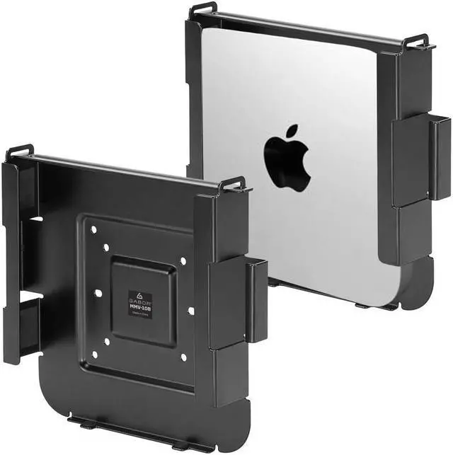 Alt view image 2 of 7 - Gabor Mac Mini VESA Mount/Wall Mount/Under Desk Mount, Custom Mount for The Mac Mini (2010+), Mac Mini VESA Mounting Stand/Mounting Bracket    Wall/Desk/Display Mount with VESA Compatibility, Black