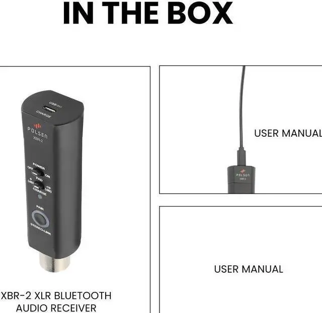 Alt view image 7 of 7 - XLR Bluetooth Audio Receiver Wireless Bluetooth 5.0 Streaming, 3-Pin XLR Output for Mixer, PA, Speaker, Switchable 10 dB Pad, Stereo Link, 10-Hour Rechargeable Battery by Polsen Audio