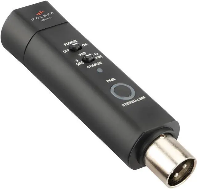 Main image of XLR Bluetooth Audio Receiver Wireless Bluetooth 5.0 Streaming, 3-Pin XLR Output for Mixer, PA, Speaker, Switchable 10 dB Pad, Stereo Link, 10-Hour Rechargeable Battery by Polsen Audio