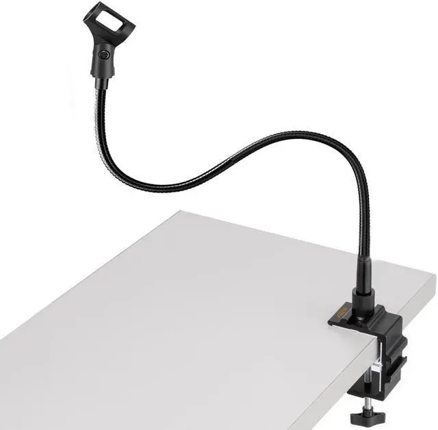 Main image of Microphone Arm Stand Long 20'' Sturdy Gooseneck Mic Stand Adjustable Microphone Arm Stand with Clamp - Mic Holder Flexible Mike Stand Podium Compact Mic Arm for Desk Traveling (Black) by Auray