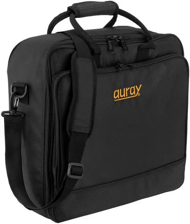 Main image of Auray Nylon Padded Mixer Bag with Gear Protector, Removable Strap & Carry Handles - Fits Up to 15x15 inch Mixers, Weather-Resistant, Zipped Pockets - Ideal Storage Case for Travel and Audio Gear