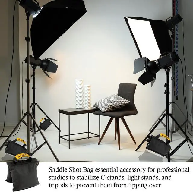 Alt view image 6 of 7 - Saddle Bag (25 lb) Weight Bags for Light Stand Photography Video Equipment, Heavy Duty Saddlebag for Backdrop Stand, Photo Tripod, Canopy, Pop up Tent, Umbrella Base, Fishing Chair by Impact