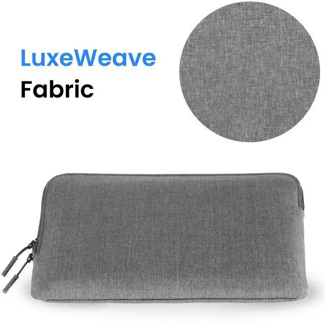 Alt view image 5 of 7 - Ruggard LuxeWeave 13" Laptop Sleeve Padded Plush Interior, Water-Resistant 600D Nylon, Wide-Access Zipper, Slim Protective Case for 13" MacBook Air & Most 13" Laptops, Ash Gray
