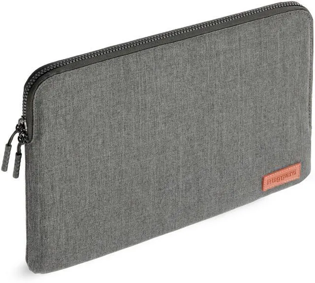 Main image of Ruggard LuxeWeave 13" Laptop Sleeve Padded Plush Interior, Water-Resistant 600D Nylon, Wide-Access Zipper, Slim Protective Case for 13" MacBook Air & Most 13" Laptops, Ash Gray