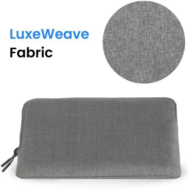 Alt view image 6 of 7 - Ruggard LuxeWeave 16" Laptop Sleeve Padded Plush Interior, Water-Resistant 600D Nylon, Wide-Access Zipper, Slim Protective Case for 16" MacBook Pro & Most 16" Laptops, Ash Gray