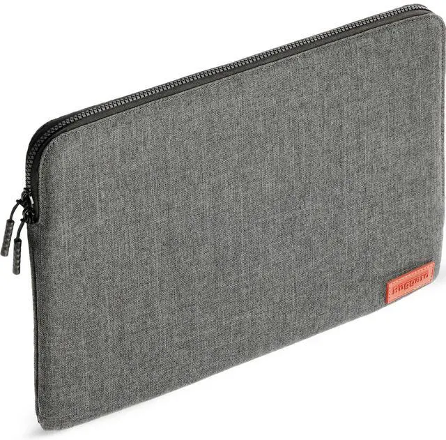 Main image of Ruggard LuxeWeave 16" Laptop Sleeve Padded Plush Interior, Water-Resistant 600D Nylon, Wide-Access Zipper, Slim Protective Case for 16" MacBook Pro & Most 16" Laptops, Ash Gray