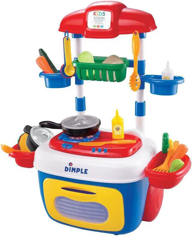 Main image of Dimple DC13997 On The Go Carrier Toy Kitchen Set (30-Piece Set) With Lights and Sounds