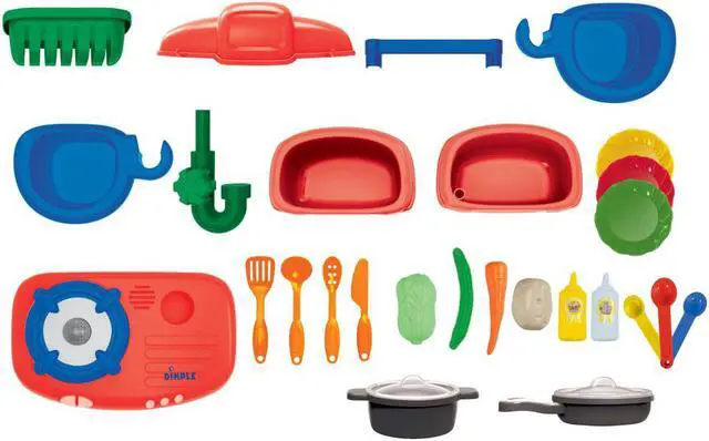 Alt view image 2 of 5 - Dimple DC13997 On The Go Carrier Toy Kitchen Set (30-Piece Set) With Lights and Sounds