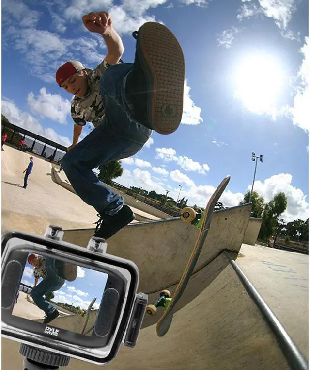 Alt view image 5 of 15 - Pyle - High-Definition Sport Action Camera with 720p Wide-Angle Camcorder, 5.0 MP Camera, 2-Inch Touch Screen (Black)