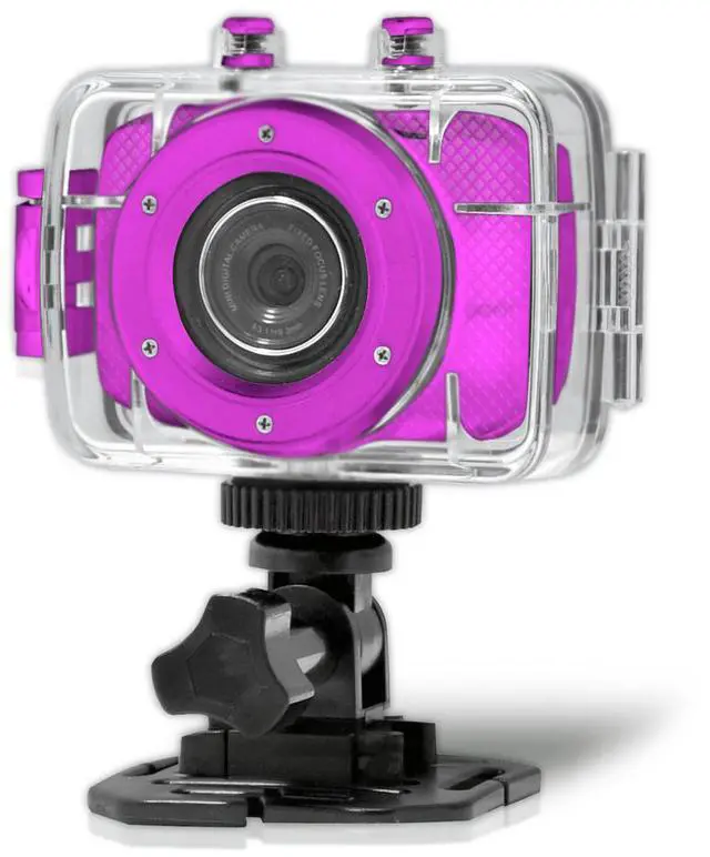 Alt view image 5 of 19 - High-Definition Sports Action Camera w/ 720p Wide-Angle Camcorder, 5.0 MP Camera, 2" Touch Screen, Micro SD Card Slot, Waterproof Case & Mounting Gear for Biking