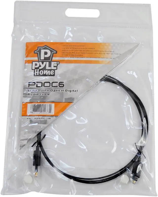 Alt view image 3 of 6 - Pyle Home PDOC6  Mini-Toslink to Toslink Optical Digital Audio Cable (6 feet)