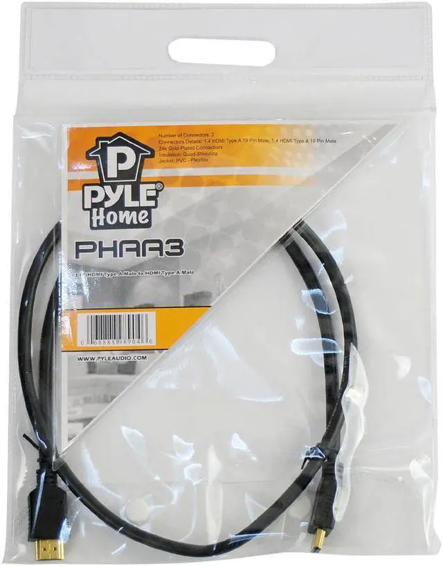 Alt view image 7 of 11 - Pyle Phaa3 3' Hdmi Cable Male To Male Connectors