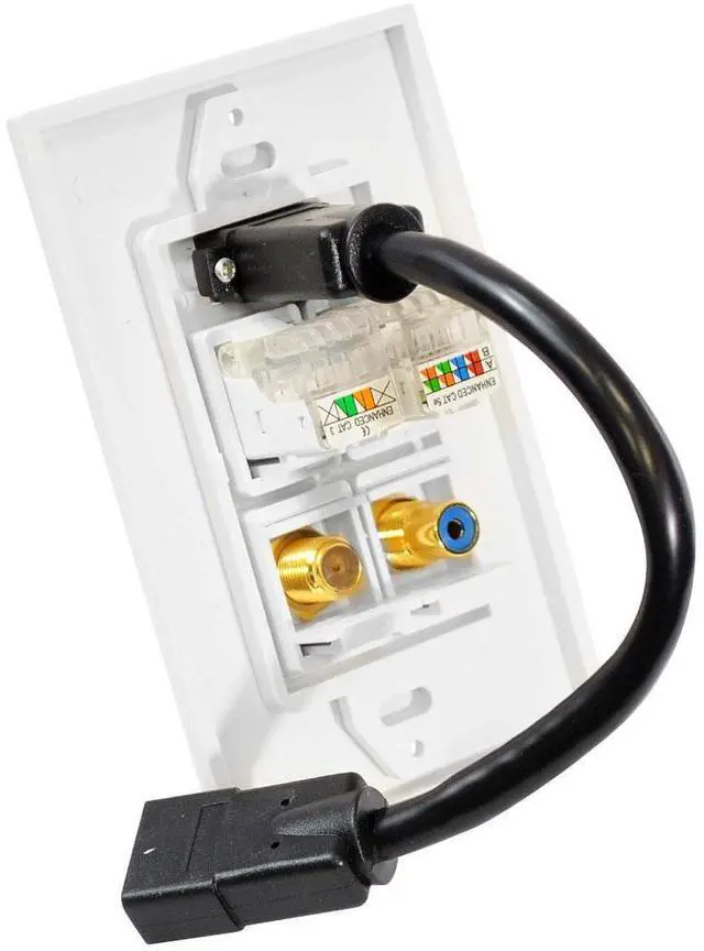 Alt view image 3 of 6 - Pyle White Hdmi Wallplate With Cable - PHDK6