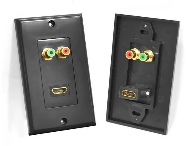Alt view image 3 of 3 - PyleHome HDMI Stereo Dual RCA Audio Combo Wall Plate