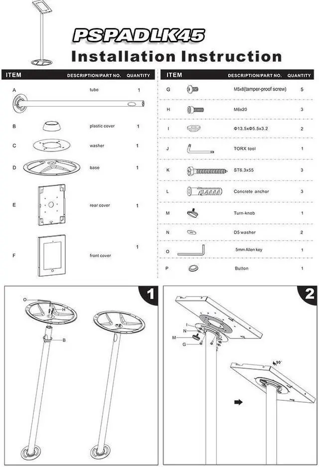 Alt view image 2 of 6 - PyleHome - Tamper-Proof Anti-Theft iPad Kiosk Safe Security Public Floor Stand, Holder, Public Display Case with Cable Management for iPads 2/3/4