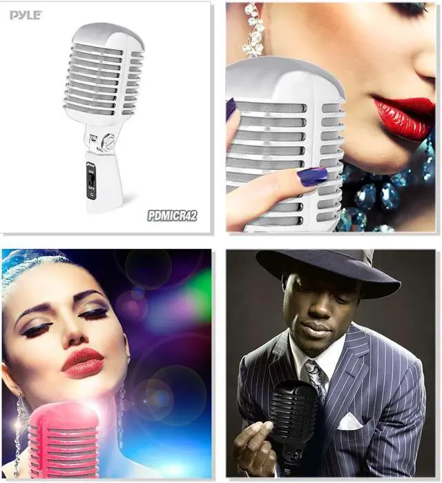 Alt view image 3 of 19 - PylePro - Classic Retro Vintage Style Dynamic Vocal Microphone with 16ft XLR Cable (Silver)