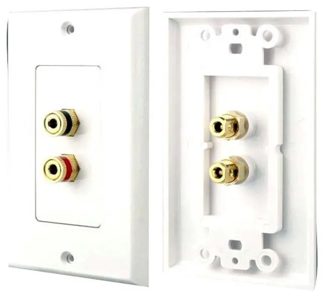 Main image of PyleHome PHWP1 Dual Post Binding/Banana Plug Wall Plate - White