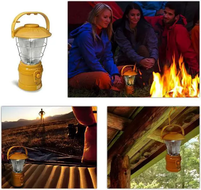 Alt view image 2 of 3 - Pyle - Multi Function Hand Crank Torch Lantern with AM/FM Radio, Powered by AA Batteries or Internal Rechargeable Battery, Equipped with Power Hand Crank Recharger (Yellow Color)