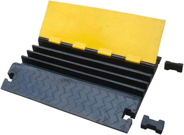 Main image of Pyle PCBLCO108 Cable Protector Cover Ramp - Cord/Wire Safety Concealment Track with Flip-Open Access Lid (Four Channel Extra Wide Style)