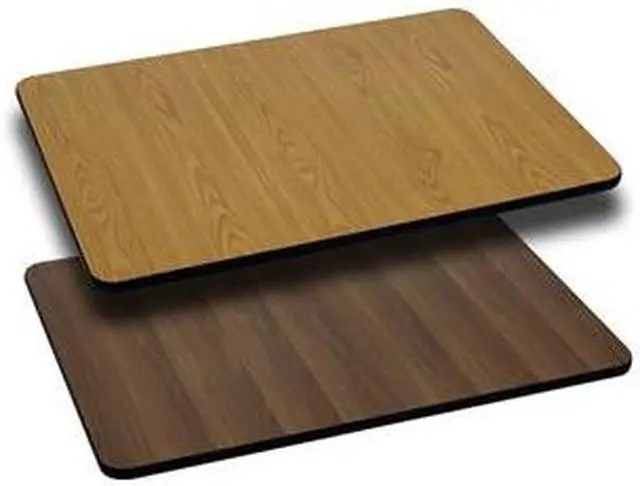 Main image of Flash Furniture 30 by 48" Rectangular Table Top with Natural or Walnut Reversible Laminate Top