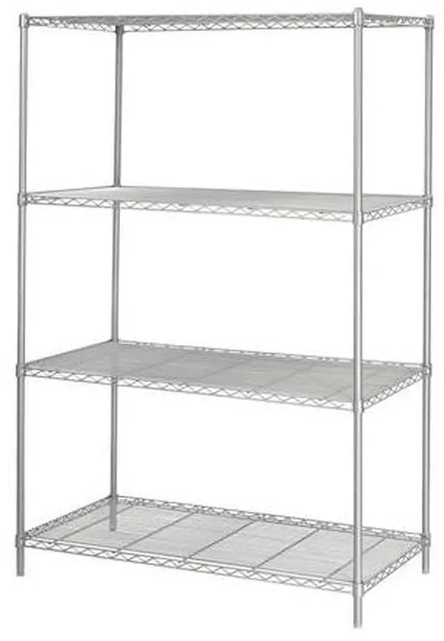 Main image of Safco 5294GR Industrial Wire Shelving - Four-Shelf - 48w x 24d x 72h - Metallic Gray