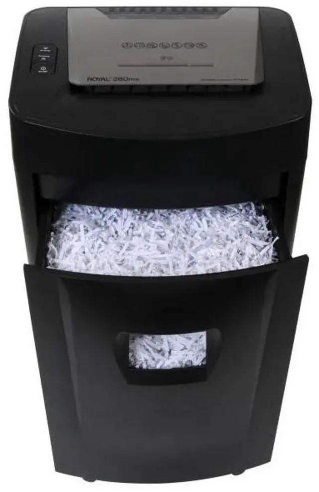 Alt view image 5 of 7 - Royal 260MX Paper Shredder - Non-continuous Shredder - Cross Cut - 20 Per Pass - for shredding Paper, CD, DVD, Credit Card, Staples - 8.75" Throat - 1 Hour Run Time - 40 Minute Cool Down Time - 8