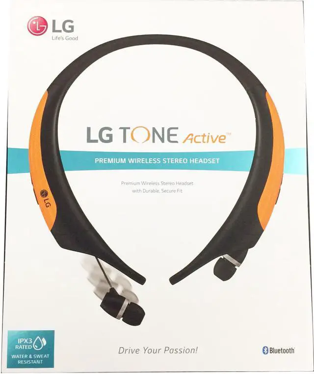 Alt view image 3 of 3 - LG HBS-850 Tone Active Bluetooth Stereo Headset-Orange